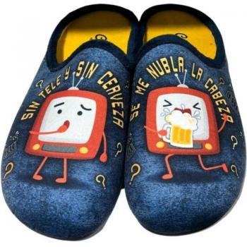 PANTUFLAS DE CASA PARA HOMBRE CABRERA AZUL SIN TELE Y SIN CERVEZA