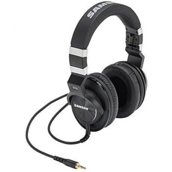 Samson Z55 Professional Studio Reference Over-Ear Headphones with Genuine Lambskin Earpads - Black