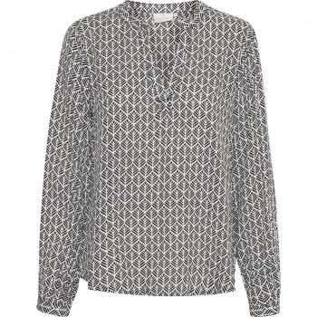Kaffe Tilly Women's Black Fan Print Blouse Size M