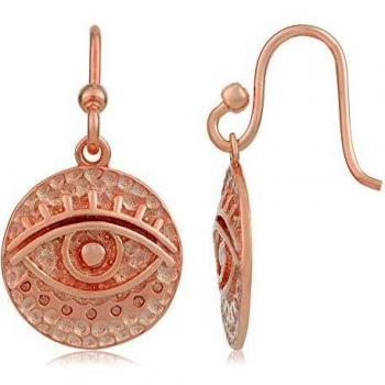 Córdoba Jewels | Pendientes en plata de ley 925 bañada en oro rosa con diseño Ojo Hippie Rose Gold