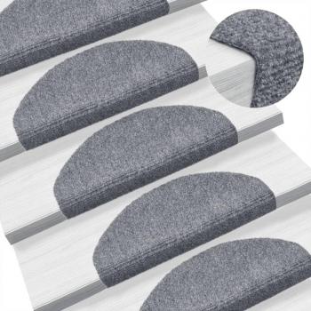 Alfombras autoadhesivas para escaleras Day and Night - 10 piezas, color gris claro, dimensiones 65x21x4 cm