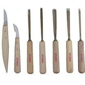 Stubai 510201 - Set de borgias y cinceles para tallar madera, 7 tlg