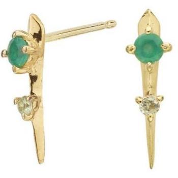 Pendientes daga ónix verde y peridoto plata Itemporality SEA-206-146-UU