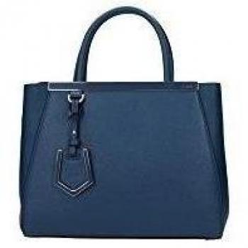 Fendi bolso de mano para compras en piel mujer nuevo petite 2jours blu