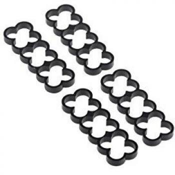 Alphacool Eiskamm Alu X12 - 4mm Black Cable Holder - 4 Pieces