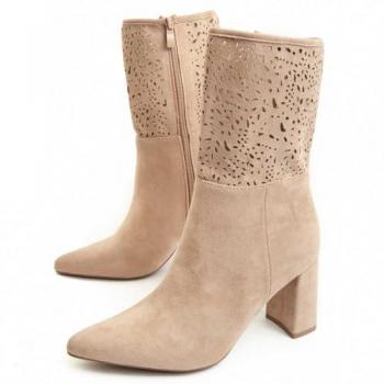 Bota De Tacón Casual Para Mujer Montevita Bereta 93534 Beige Talla: 39