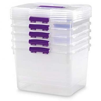 Caja de Almacenaje Plástico Grande Multiusos con Asa - 30 Litros - Medidas 425 x 325 x 280 mm (6 Unidades)