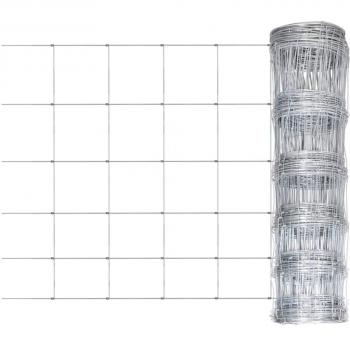 Valla de jardín de acero galvanizado plateado 50x1,5 m para plantas y animales, malla para ventilación, seguridad y múltiples usos