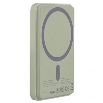 Batería Externa Powerbank Magsafe 5000 mAh Verde - Carga Rápida 15W Inalámbrica y 20W Cableada