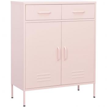 vidaXL Storage Cabinet Pink 80x35x101.5 cm Steel