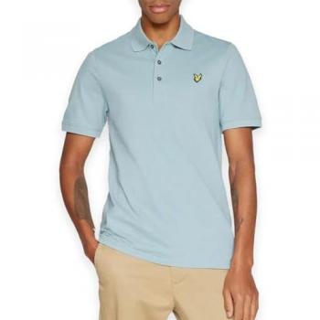 Lyle & Scott Men's Slate Blue Plain Short Sleeve Polo Shirt XXL