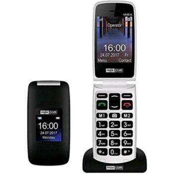Maxcom Comfort MM824 Smartphone para Mayores Negro, Pantalla 2.4 y Secundaria 1.44, Cámara 2MP, Botón SOS, Radio FM, Ranura MicroSD, 8MB RAM,