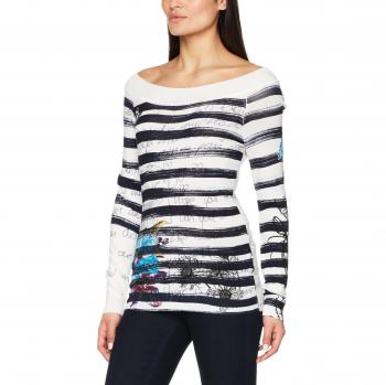 Desigual Jers_Delphine, Camisa Manga Larga Para Mujer, Blanco