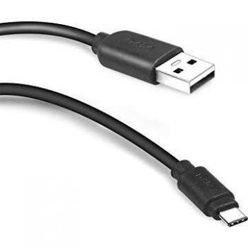 Cable USB Tipo C a USB 2.0 de 1 metro Negro - Ideal para Transferencia de Datos y Carga