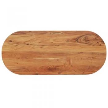 Tablero de mesa ovalado madera maciza de acacia 120x50x3,8 cm Marrón