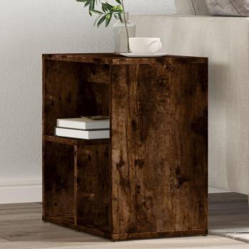 Mesa auxiliar 2 uds madera de ingeniería 50x30x50 cm Blanco, Negro, Roble Sonoma y Marrón (roble ahumado) para salón, consola de entrada, mueble recibidor