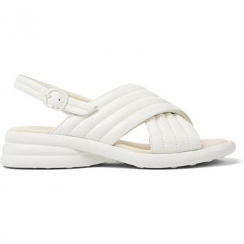Sandalias planas de mujer de piel con hebilla