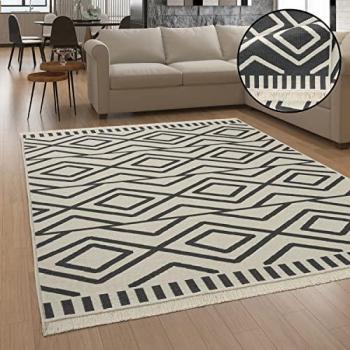 Alfombra Boho Chic Lavable 140x200 cm Antracita