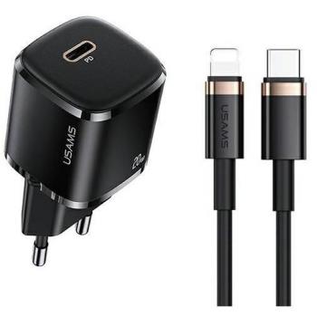 Cargador de pared Usams 1xUSB-C T36 20W + cable Lightning PD3.0 Carga Rápida