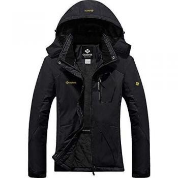 GEMYSE Chaqueta de Esquí Impermeable de Montaña para Mujer Abrigo de Invierno de Lana Antiviento con Capucha