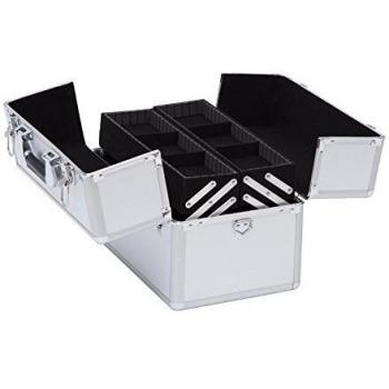 HOMCOM Maletín Maquillaje 36'5x24x29cm 3 Niveles Maleta Neceser Cosmetica Profesional