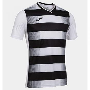 Camiseta Joma Europa V Manga Corta Hombre Blanco Negro