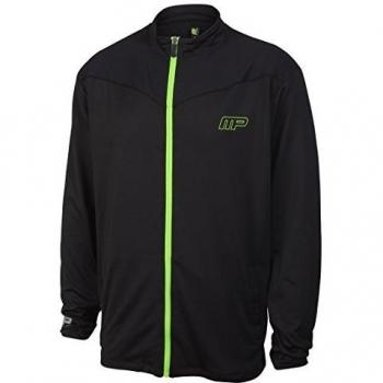 Musclepharm A través de la Cremallera Máximo Rendimiento del suéter Fleece Jacket, Mens, Negro, x-Grande