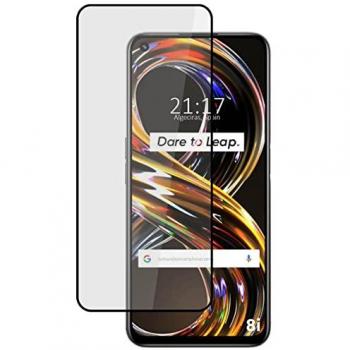 Protector de Cristal Templado 5D Completo con Adhesivo Total Negro para Realme 8i