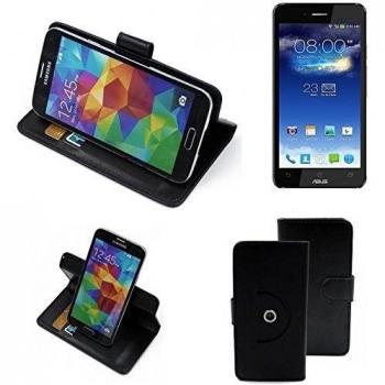 360° Funda Smartphone para Asus Padfone 4, negro | Función de stand Caso Monedero BookStyle mejor precio, mejor funcionamiento - K-S-Trade