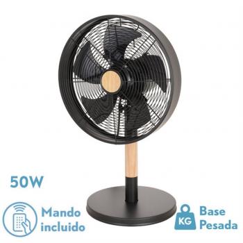 Ventilador de Sobremesa Falcon Negro/Haya 45W Oscilante