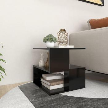 Mesa auxiliar de aglomerado negro 40x40x40 cm, mesa auxiliar de madera ingeniería 40x40x40 cm en colores blanco, negro y gris hormigón, mesa de sofá, mesa de entrada para salón, consola de