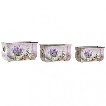 Macetero DKD Home Decor Metal Lila