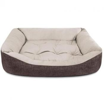 Cama de Perro de Terciopelo con Interior de Fibras de Algodón, Duradera, Disponible en Distintos Tamaños y Colores (Grande 80x60x17cm, Mediana 70x50x
