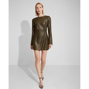 Naëlle - Vestido corto brillante con hombreras y detalles de encaje