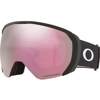 Máscara de esquí Oakley Flight Path L Matte Black con lente Prizm Snow HI Pink Iridium, Multicolor, Talla única Unisex Adulto