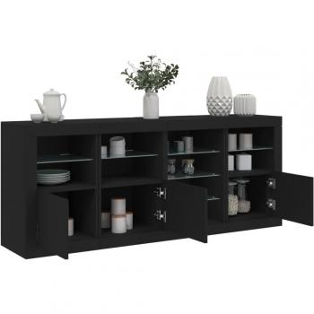 Aparador con luces LED 164x37x67 cm - Mueble de Almacenaje de Salón, Armarios con Puertas, Cajón de Madera, Buffet para salón Moderno, Armario Auxiliar, Armario de