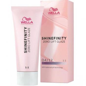 Wella Professionals Shinefinity Zero Lift Glaze con tecnología de pH equilibrado Tintes temporales 60 ml unisex - Color 04/12 Cool Chia