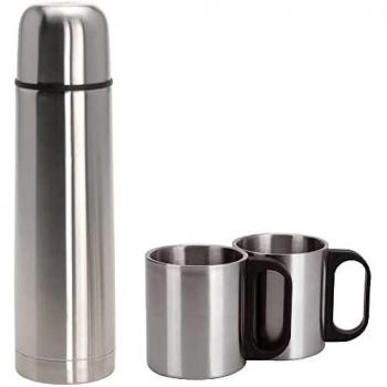 Set termo 1 litro con 2 tazas inoxidable