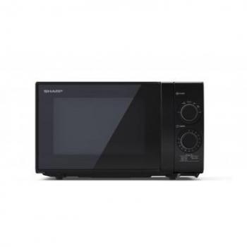 Microondas SHARP YC-GS01EB 20L 1200W Negro Sin Grill, Control Manual, 6 Niveles de Potencia, Plato Giratorio