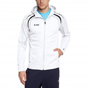 Jako Kapuzenjacke Champion - Soft shell para hombre, color blanco / negro / gris, talla L