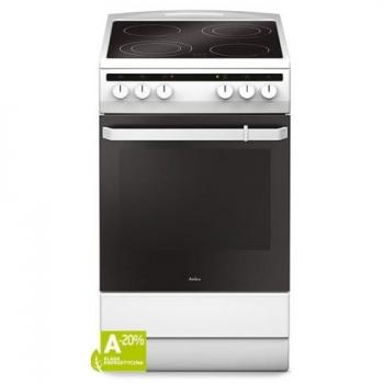 Cocina Eléctrica Vitrocerámica Amica 58CE2.315HQW, 4 Zonas de Calentamiento, Horno de 63L, Color Blanco