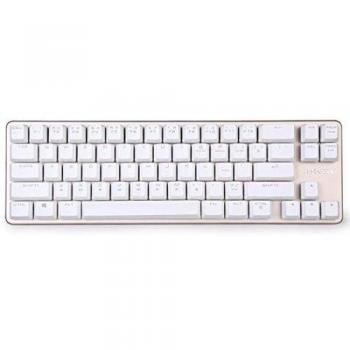 Qisan Mecánica Teclado Gaming Keyboard Negro Interruptor de 68 llaves mini diseño para juegos cuentan con conexión de datos OTG blanca de oro