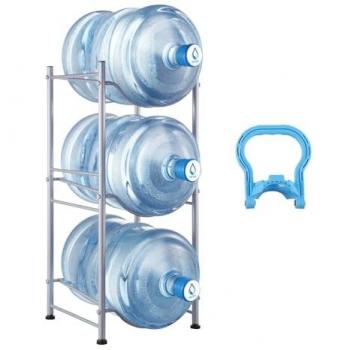 Vevor 3-Tier Heavy Duty Water Jug Holder for 5 Gallon Bottles - Single Row Rack for 3 Bottles
