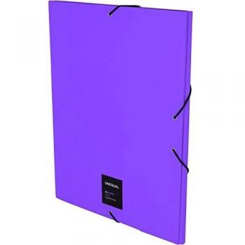 Grafoplás 1226035 Colección Unequal Fluor Carpeta de Cartón 3 Solapas, Violeta, Folio