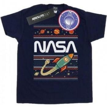 Camiseta Fair Isle NASA para niño 12-13 años negra