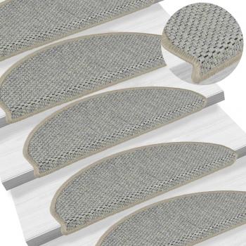 Pegatinas Alfombras Escaleras Sisal 15 Piezas 65x21x4cm Verde Claro