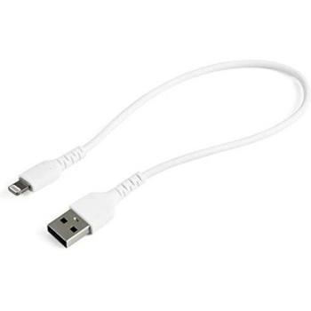 StarTech.com 12in Durable White USB-A to Lightning Cable - Rugged Aramid Fiber Reinforced, MFi Certified for iPhone & iPad