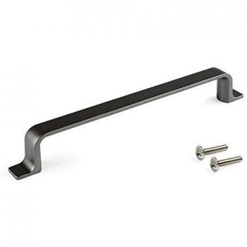 EMUCA - Tirador para Muebles, Tirador para cajón, Armario, Mueble de Cocina, baño, Dormitorio y Oficina, CC 160mm, Color Titanio