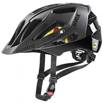 Uvex Quatro Cc Mips - Casco para bicicleta de montaña, color negro, con tecnología MIPS (Sistema de Protección contra Impactos Multidireccional), diseño ligero y ventilación optimizada