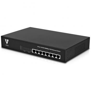V7 PEGS8-1E Switch de red con 8 Puertos Gigabit POE Ethernet sin configuración